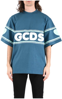 Logo Katoenen T-shirt Gcds , Blue , Heren - M