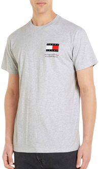 Logo Katoenen T-shirt - Korte Mouw Tommy Jeans , Gray , Heren - 2Xl,S