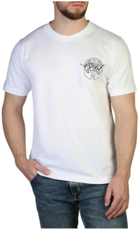 Logo Katoenen T-shirt Lente/Zomer Mannen Off White , White , Heren - S,Xs