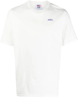Logo-Patch Crew-Neck T-Shirt Autry , White , Heren - Xl,L,M,S