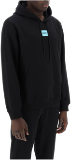 Logo Patch Hoodie in Katoen French Terry Hugo Boss , Black , Heren - 2Xl,Xl,L,M,S