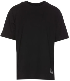 Logo Patch Katoenen Jersey T-shirt Giuseppe Zanotti , Black , Heren - L,M,S