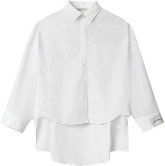 Logo Patch Shirt Hinnominate , White , Dames - M,S,Xs,2Xs