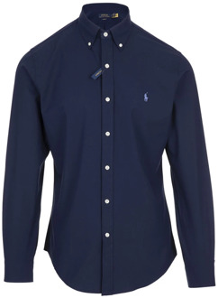 Logo Polo Shirt Slim-Fit Button-Down Ralph Lauren , Blue , Heren - 2Xl,L,M,S