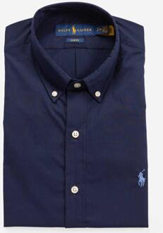 Logo Polo Shirt Slim-Fit Button-Down Ralph Lauren , Blue , Heren - 2Xl,L,M