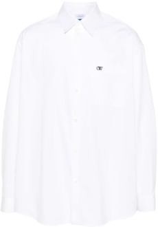 Logo Poplin Sweater Off White , White , Heren