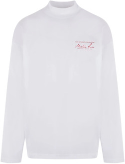 Logo Print Longsleeve T-shirt Martine Rose , White , Heren - Xl,L,M