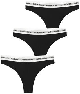 Logo String Verpakking 3 Stuks Dames-Zwart,Wit - XL