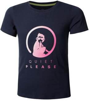 Logo T-shirt Meisjes-Donkerblauw - 116