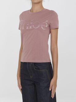 Logo T-shirt Roségoud - S