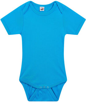 Logostar Basic rompertje voor babys - blauw - katoen - 240 grams - baby kleding - kraamcadeau 68 (4-6 maanden)