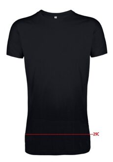 Logostar Set van 2x stuks extra lang formaat basic heren t-shirt zwart, maat: M