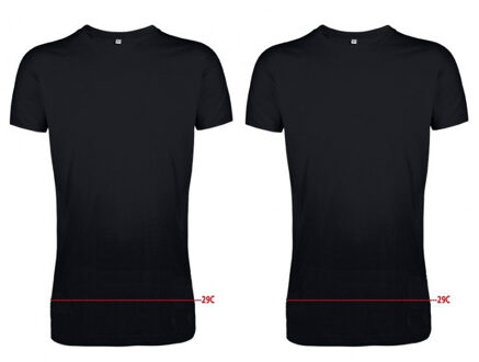 Logostar Set van 2x stuks extra lang t-shirt zwart, maat: 2XL - XXL