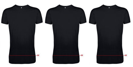 Logostar Set van 3x stuks extra lang t-shirt zwart, maat: 3XL