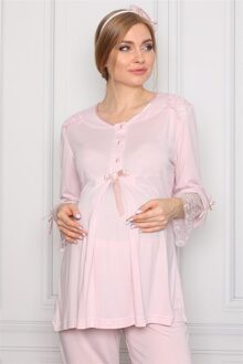 Lohusa Hamile 2210 Roze Kleur Moederschap Pyjama