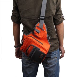 Lokken Vissen Tas Multifunctionele Waterdichte Canvas Tas Rugzak Voor Vissen Reel Lokken Visgerei Zak 32*39*12CM Zwart Oranje Geel