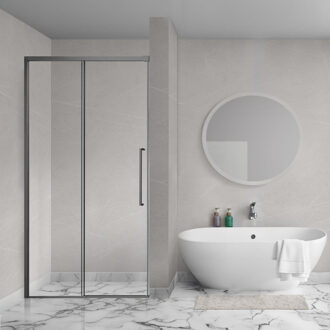 Lokla Linea nisdeur - 100x200cm - incl. montageset - gunmetal R-GML-LC100-SCX Gunmetal mat (antraciet)