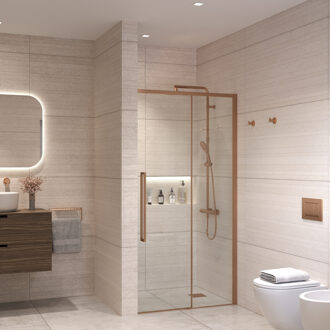 Lokla Linea nisdeur - 160x200cm - incl. montageset - geborsteld koper R-BC-LC160-SCX Cuivre brossé