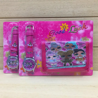 LOL surprise doll watch wallet set coin purse cartoon electronic watch digital pointer children students kids watches