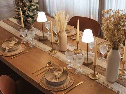 Lola slim tafellamp led oplaadbaar dimbaar ø 11cm (h: 32cm) - Laagste prijsgarantie! Taupe