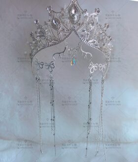 Lolita Angel Madonna Halo Hoofdtooi Tiara Zilveren Diafragma Crown Hoofdband Bead Chain Haar Hoepel Handgemaakte Haar Sieraden Hair kroon
