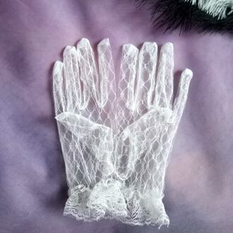 Lolita Bruid Kanten Handschoenen Vrouwen Dunne Retro Debutante Elegante Accessoires Banket Prestaties Handschoenen wit