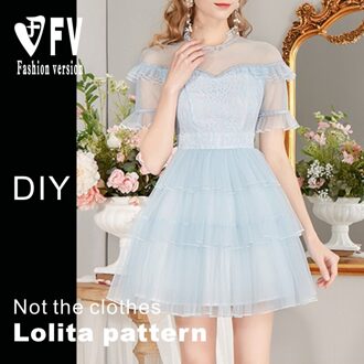 Lolita Dagelijks Patroon Dames Chiffon Jurk Kledingstuk Snijden Structuur Tekening LOLI-21 Size 3XL