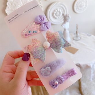 Lolita Meisje Vrouwen Haar Pin Vanille Melk Thee Stijl Gehaakte Breien Strik Haar Clip Set D542 kleur 4