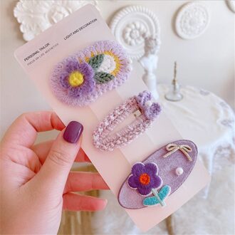 Lolita Meisje Vrouwen Haar Pin Vanille Melk Thee Stijl Gehaakte Breien Strik Haar Clip Set D542 kleur 5