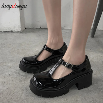 Lolita Platform Small leather shoes women models Mary Jane shoes women's Japanese high heels platform shoes women Jk Uniform