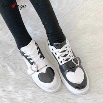 lolita sneaker Women Vulcanized Shoes Young Gilrs Mixed Color Woman Flat Sneakers Breathable Female LaceUp Shoes Casual Footwear