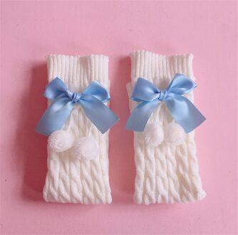 Lolita Strik Jk Uniform Slouch Sokken Losse Laarzen Effen Kleur Knit Winter Beenwarmers Sokken Foot Warming Cover D582 blauw