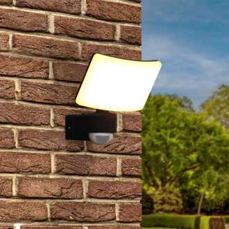 Londen - LED Wandlamp met sensor - 30 Watt 2500 Lumen - Bewegingssensor en schemerschakelaar - 3000K warm wit licht - Zwart