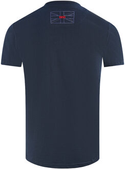 London 1851 Tape Logo Navy Blue T-Shirt Blauw