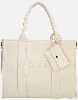 London Bond Laptopbag broken white damestas Wit - H 34 x B 42 x D 16 cm