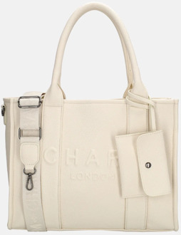 London Bond Shopper broken white damestas Wit - H 27 x B 34 x D 15 cm