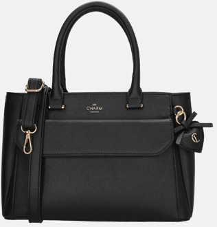 London Cambridge Handbag black handtas dames Zwart - H 17 x B 24 x D 10 cm