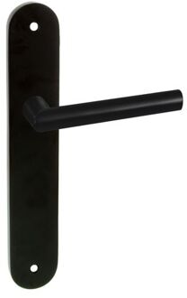 London Deurklink - Ovaal Deurbeslag - Deurkruk Zwart met schild - met schroef en sleutelgat