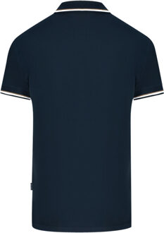 London getipt marineblauw poloshirt