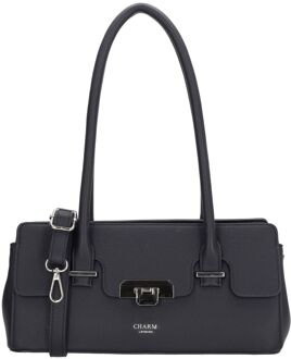 London Soho Shoulderbag blue damestas Blauw - H 14 x B 30 x D 13 cm