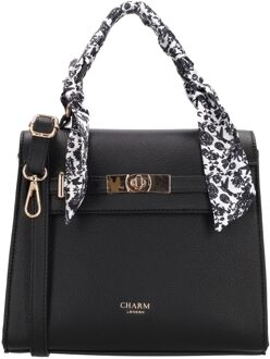 London The Hamptons Handbag black handtas dames Zwart - H 18 x B 23 x D 8 cm