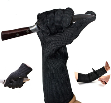 Long Anti-cut Working Gloves Metal Stainless Steel Wire Cut Resistant Gloves Anti-knife Tactical Butcher Protective Gloves 1Pair