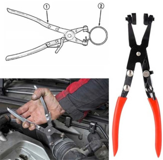 Long Automotive Hose Clamp Pliers Straight Throat Tube Bundle Clamp Removal Tool