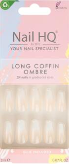 Long Coffin Ombre Nails (24 Pieces)