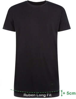 Long Fit T-Shirts Ruben ronde hals (2-pack) - Zwart - XXL