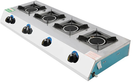 Long four-headed commercial infrared cooker low-pressure liquefied gas furnace casserole stove.