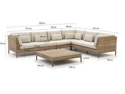 Long Island hoek loungeset 5-delig - Laagste prijsgarantie! Taupe