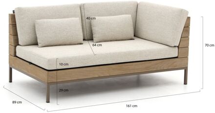 Long Island loveseat linkerarm 161cm - Laagste prijsgarantie! Bruin
