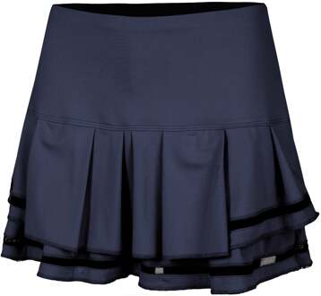 Long Pleat Tier Rok Dames-Zwart,Blauw - XS,S,M,L,XL