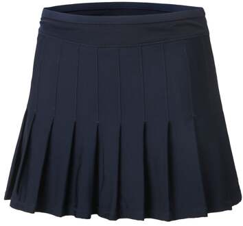 Long Retro Pleated Rok Dames donkerblauw - XS